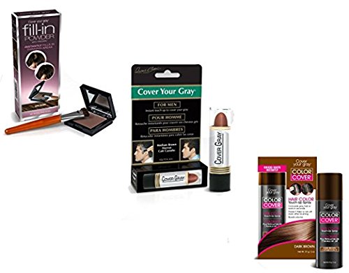 Cover Your Roots Mens Thinning Hair & Gray Coverage - 3 Piece Set - coveryourgray