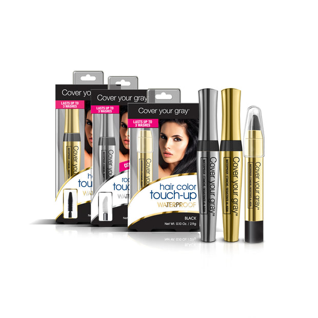 Cover Your Roots Waterproof Gray Coverage Variety Pack - 3 Piece Set - Cover Your Gray - Cover Gray Hair, Roots, and Thinning Hair in Seconds