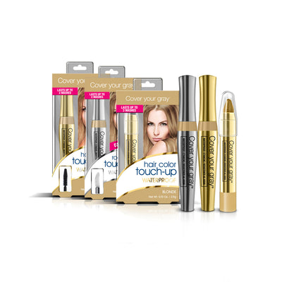 Cover Your Roots Waterproof Gray Coverage Variety Pack - 3 Piece Set - Cover Your Gray - Cover Gray Hair, Roots, and Thinning Hair in Seconds